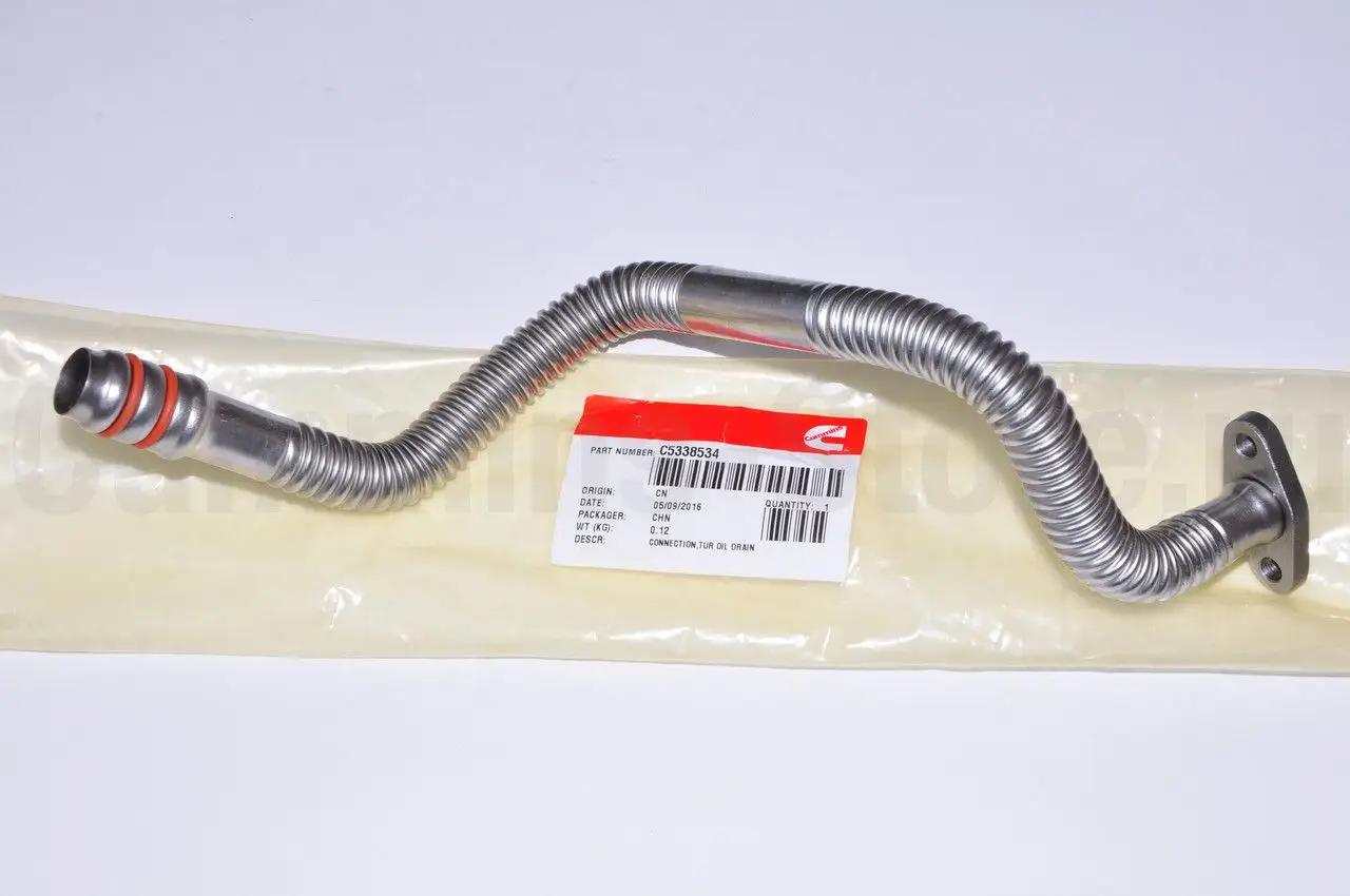 5338534 Трубопровод слива масла с ТК / Connection, Tur Oil Drain