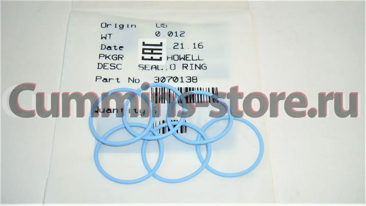 3070138 Уплотнительное кольцо форсунки / O-Ring Seal Cummins (3070138 ...